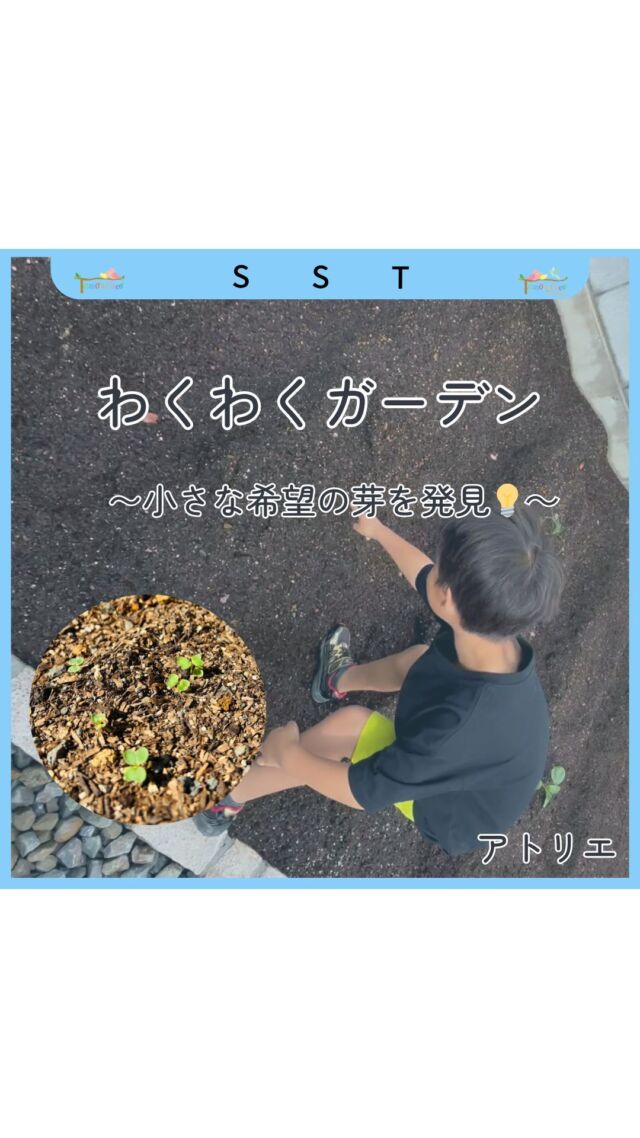 土の中から顔を出した小さな芽を見つけたAさん。
その瞬間、Aさんの心にも、希望の芽がそっと芽生えました。
「明日も見に来よう！」——その言葉には、命を見つめるまなざしと、成長を信じる優しい気持ちが込められていました🌱

トモデココアトリエでは、園芸活動を通して
🌿 命の大切さを実感する
🌿 育てる喜びを感じ、自信を育む
🌿 役割意識や責任感、根気強さをを育てる
🌿 自然にふれる中で、情緒が安定する
そんな体験を大切にしています。

自分の手で育てた小さな命が少しずつ大きくなるように、
子どもたちの心の中でも“成長の芽”が育っています🌸

これからも、子どもたちと一緒にその喜びを分かち合いながら歩んでいきます✨

#株式会社sou  #トモデココアトリエ　#トモデココ  #トモデココフレール　#児童発達支援  #放課後等デイサービス  #療育  #徳島市鮎喰町  #子どもの発見  #園芸
